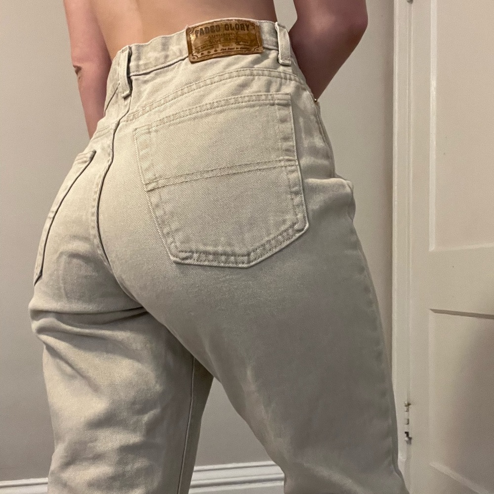 Vintage Faded Glory light Tan color denim pants